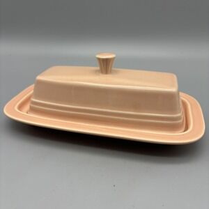 VINTAGE Fiesta, Fiestaware Apricot Covered Butter Dish Unmarked